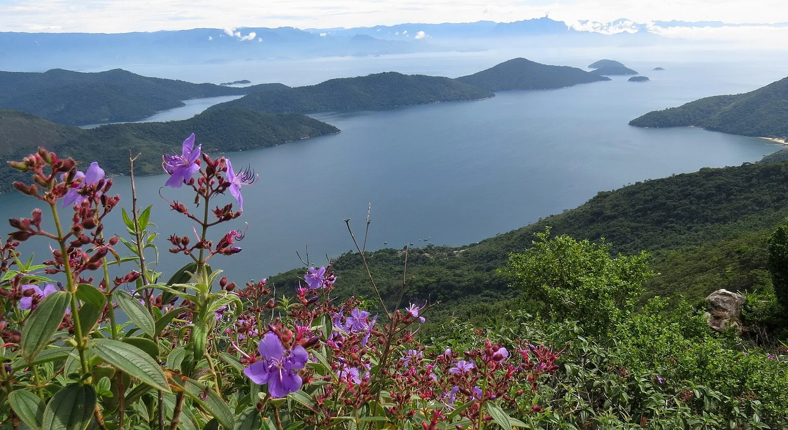 The Saco do Mamanguá, Brazil's only tropical fjord, home to small caiçara fishing communities and dense Atlantic Forest.
