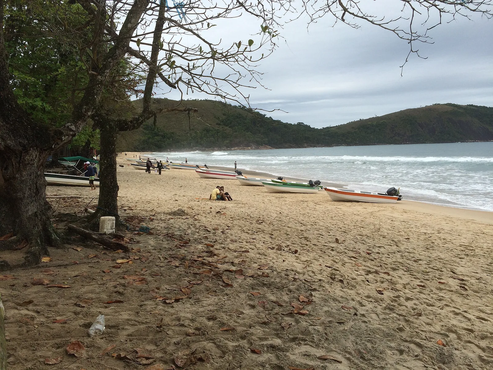 The shoreline at Sono, where tourism has grown slowly and fishing remains part of daily life.
